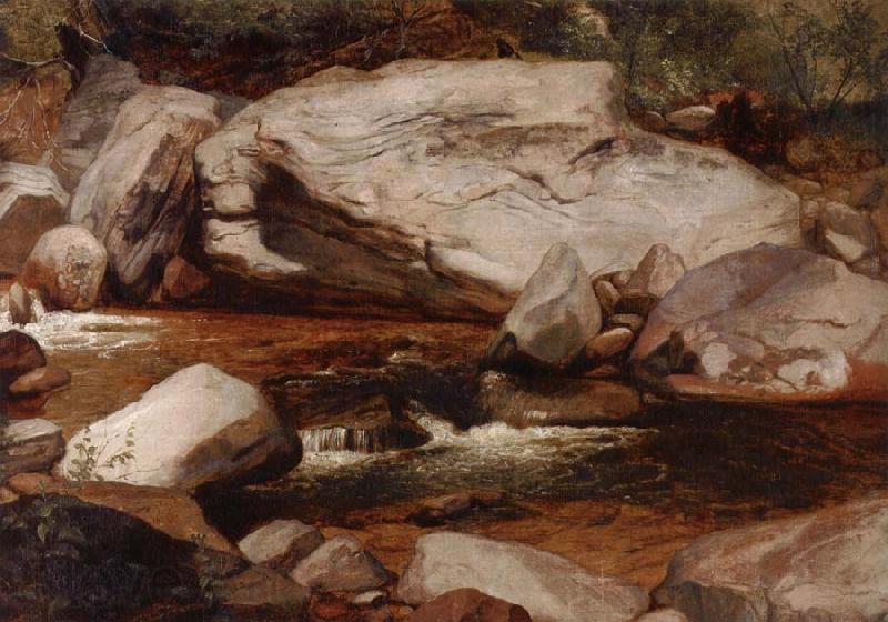 Asher Brown Durand Creek and rocks Norge oil painting art